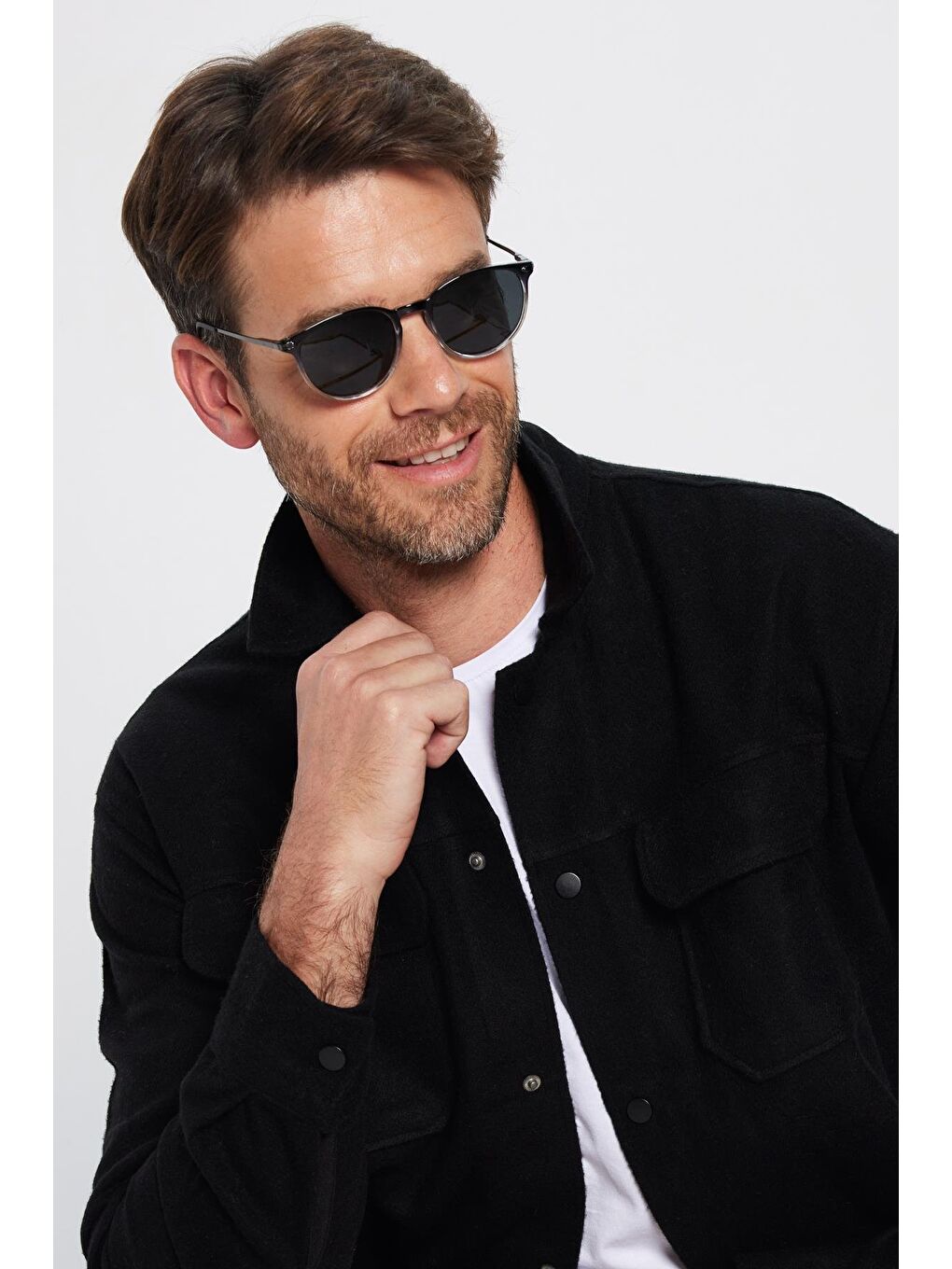 Siyah Erkek Relax Fit Rahat Kesim Çift Cepli Çıtçıtlı Kışlık Oduncu Apaş Yaka Gömlek