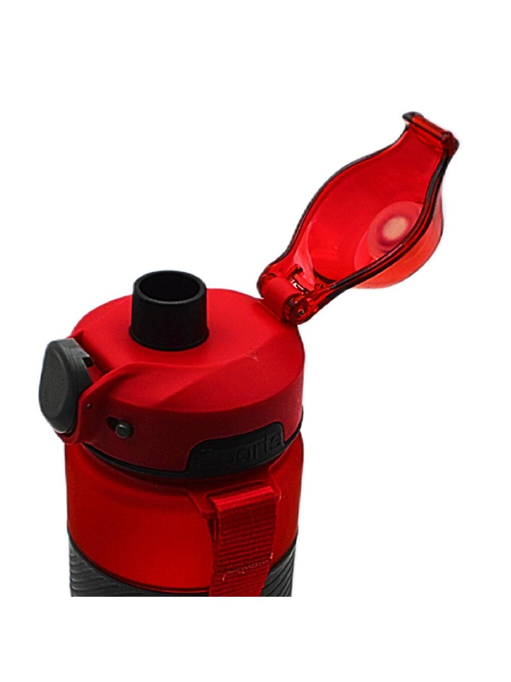 Kırmızı Tritan Soft Touch Auto Kapak Silikon Bantlı Askılı Matara 750 ml (T-0121)-1