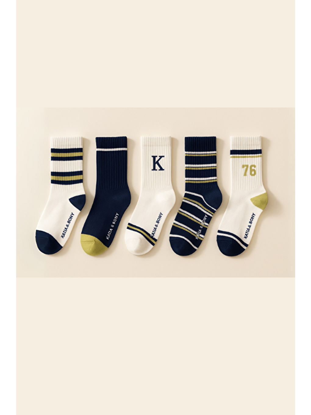 Karışık Çocuk 5'Li Çizgili Soket Çorap Çok Renkli
