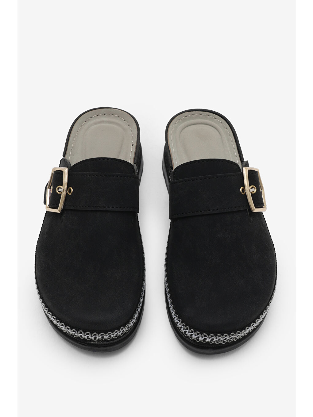 Kadın Siyah Poli Taban Rahat Kalıp Tokalı Terlik-1