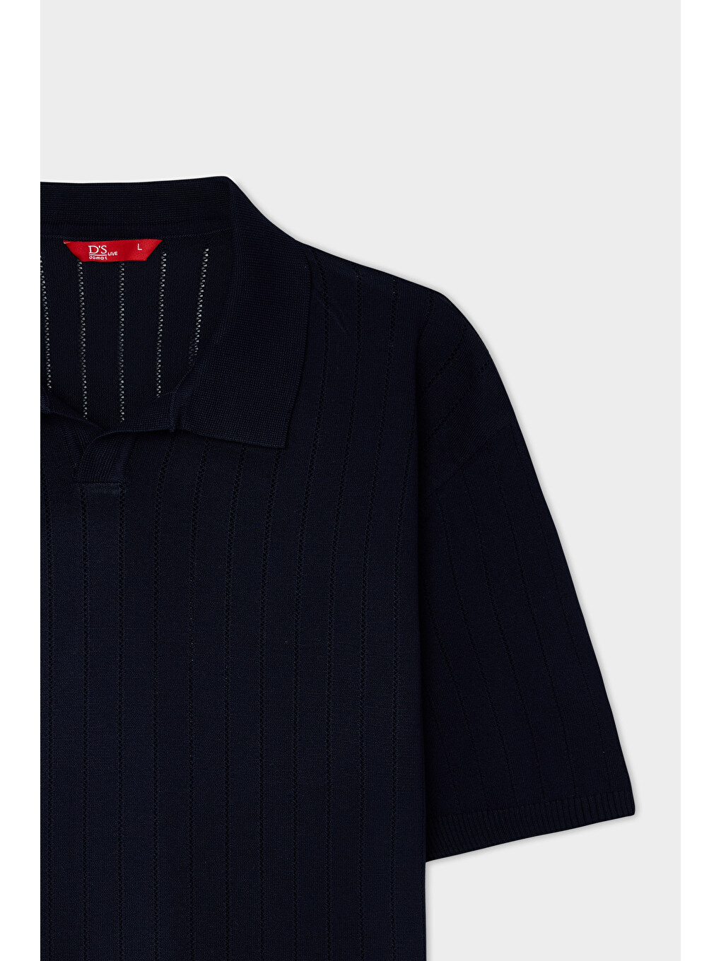 Ds Damat Regular Fit Lacivert Yazlık Rayon Triko Tişört-4