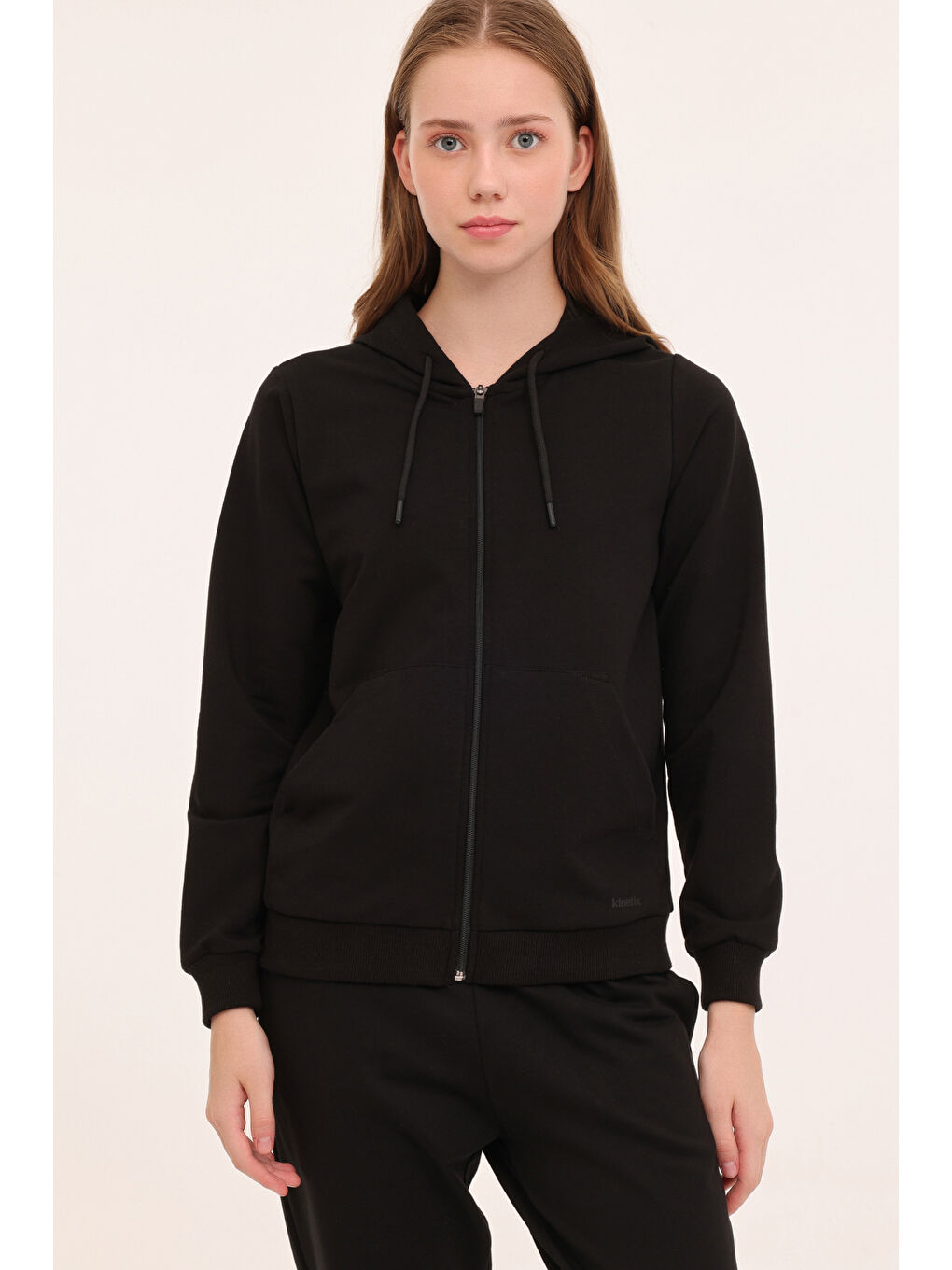 WB FULL ZIP 18SN85 3PR Siyah Kadın Eşofman Üstü