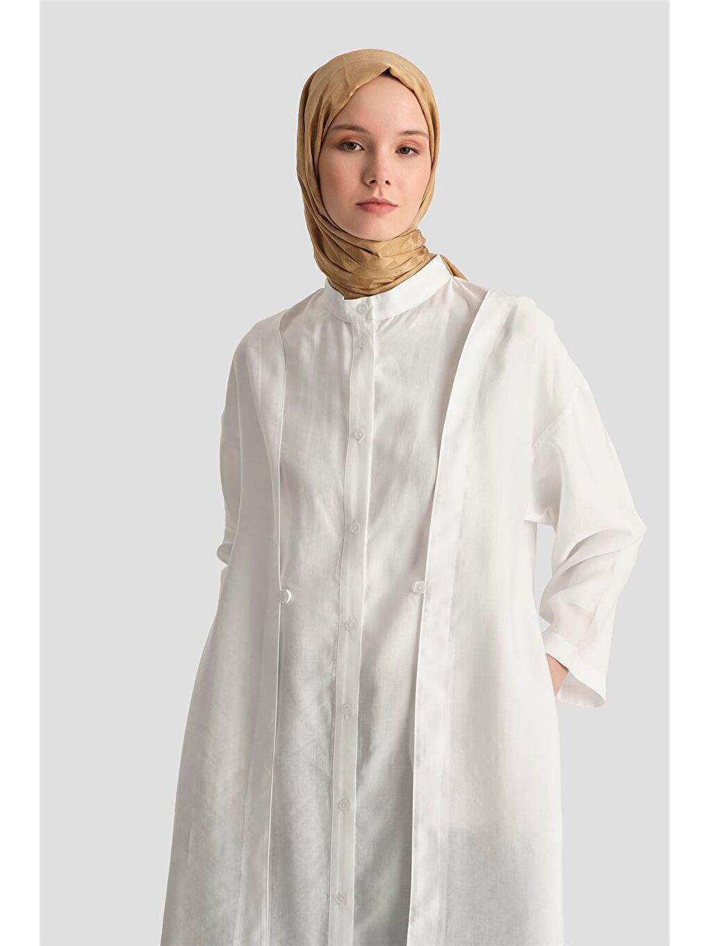 Lyocell Tunik Elbise 25Yd5800 Beyaz-2