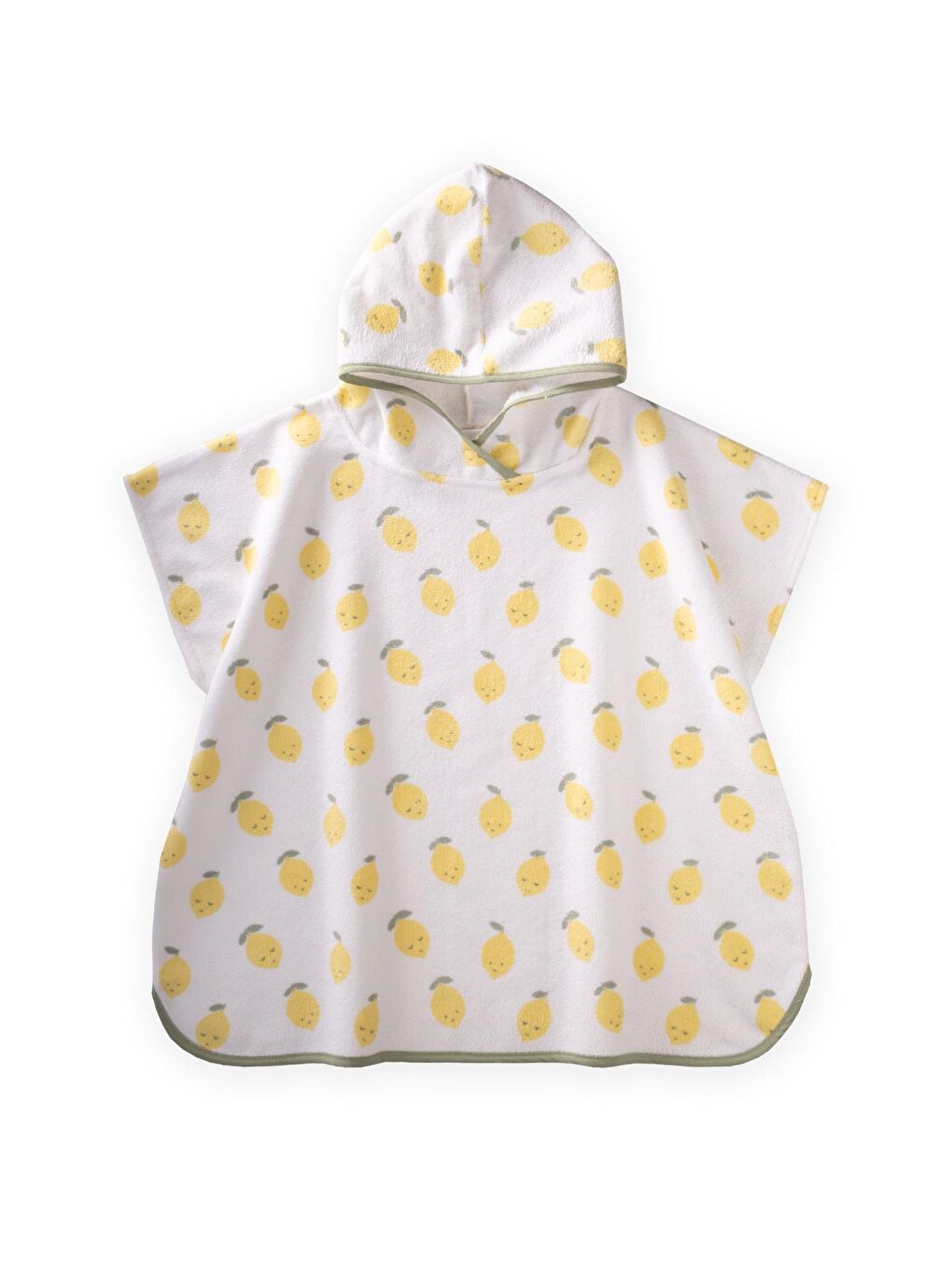 Limon Baskılı Panço Standart Beyaz