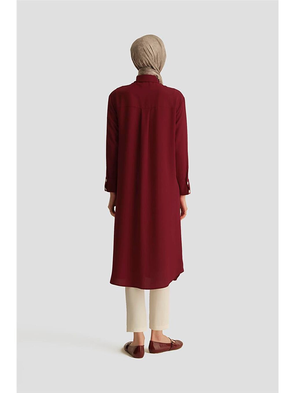 Zımba Detaylı Tunik Elbise 25Yh4406 Bordo-3