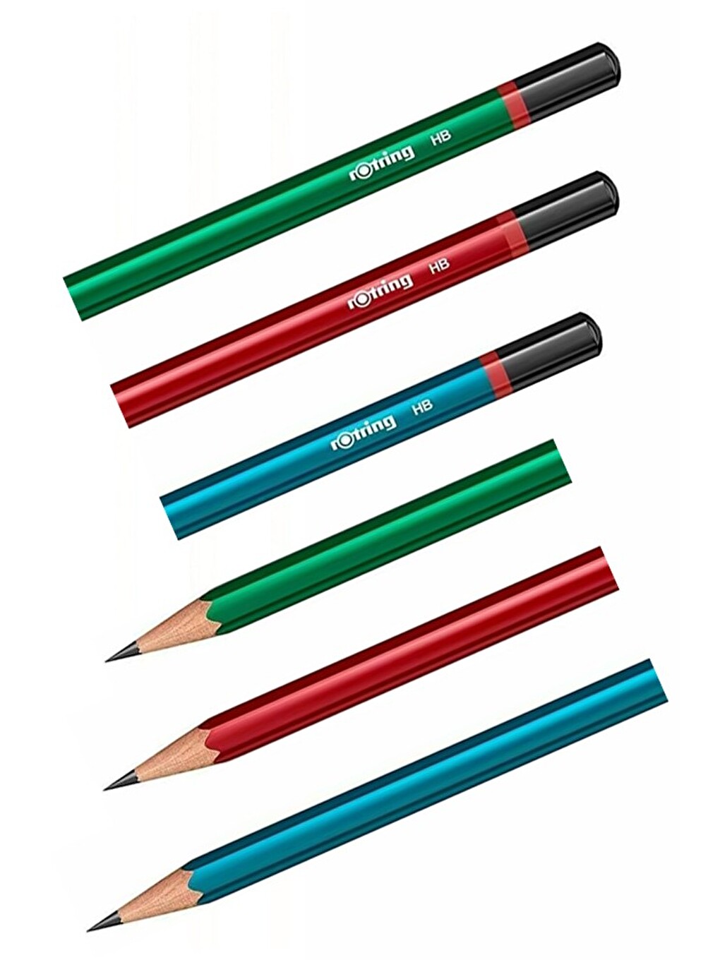 Rotring Kurşun Kalem 12 Li Kırmızı Kalem 3 Adet Siyah Silgi 2 Adet Kalemtraş 2 Adet Hb Mercanlı Siya-1