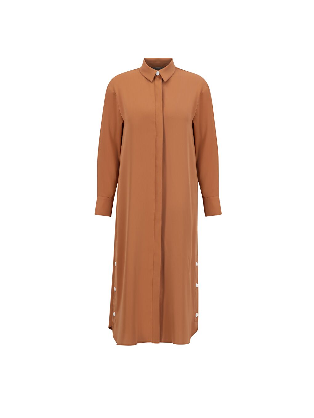 Turuncu Zımba Detaylı Tunik Elbise 25Yh4406 Somon-5