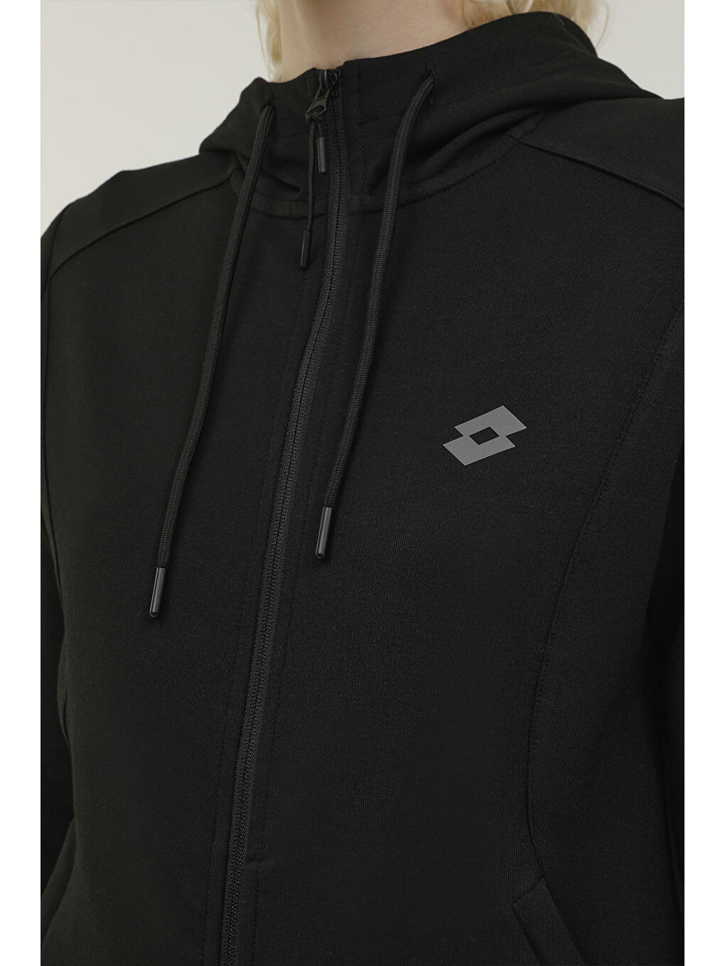 LOTTO Siyah W-SD501 PIA FULL ZIP HOOD Siyah Kadın Eşofman Üstü - 3