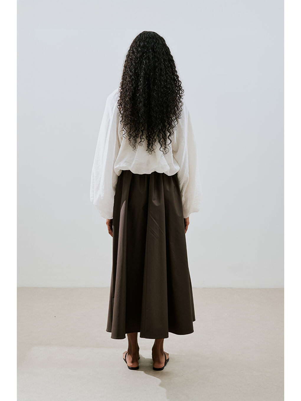 Balon Form Kısa Bluz Ekru-7