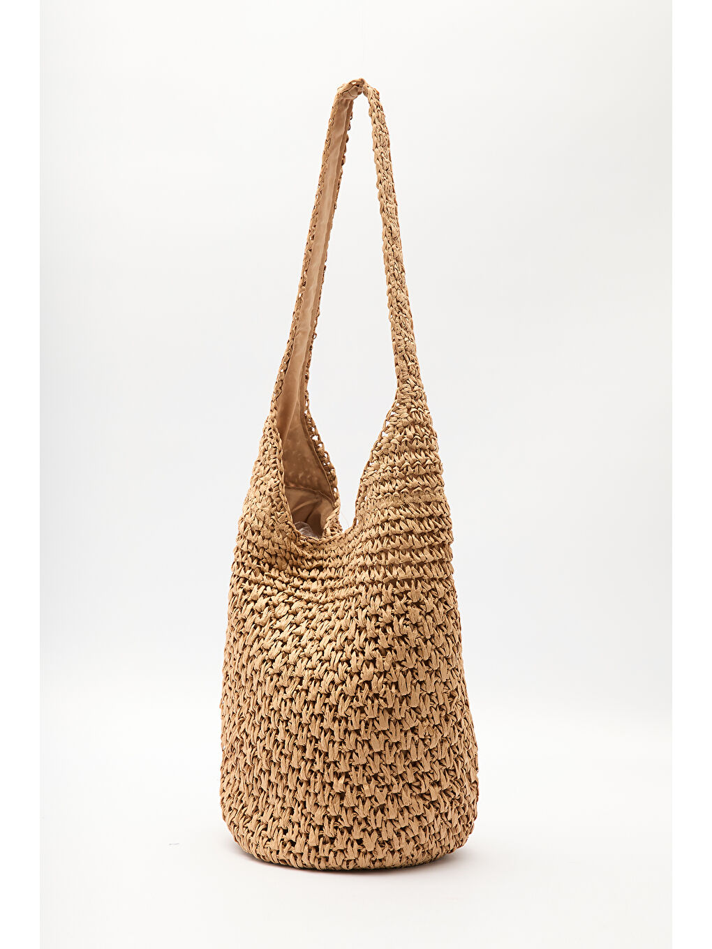 Bej Örgülü Hasır Çapraz Çanta Natural-5