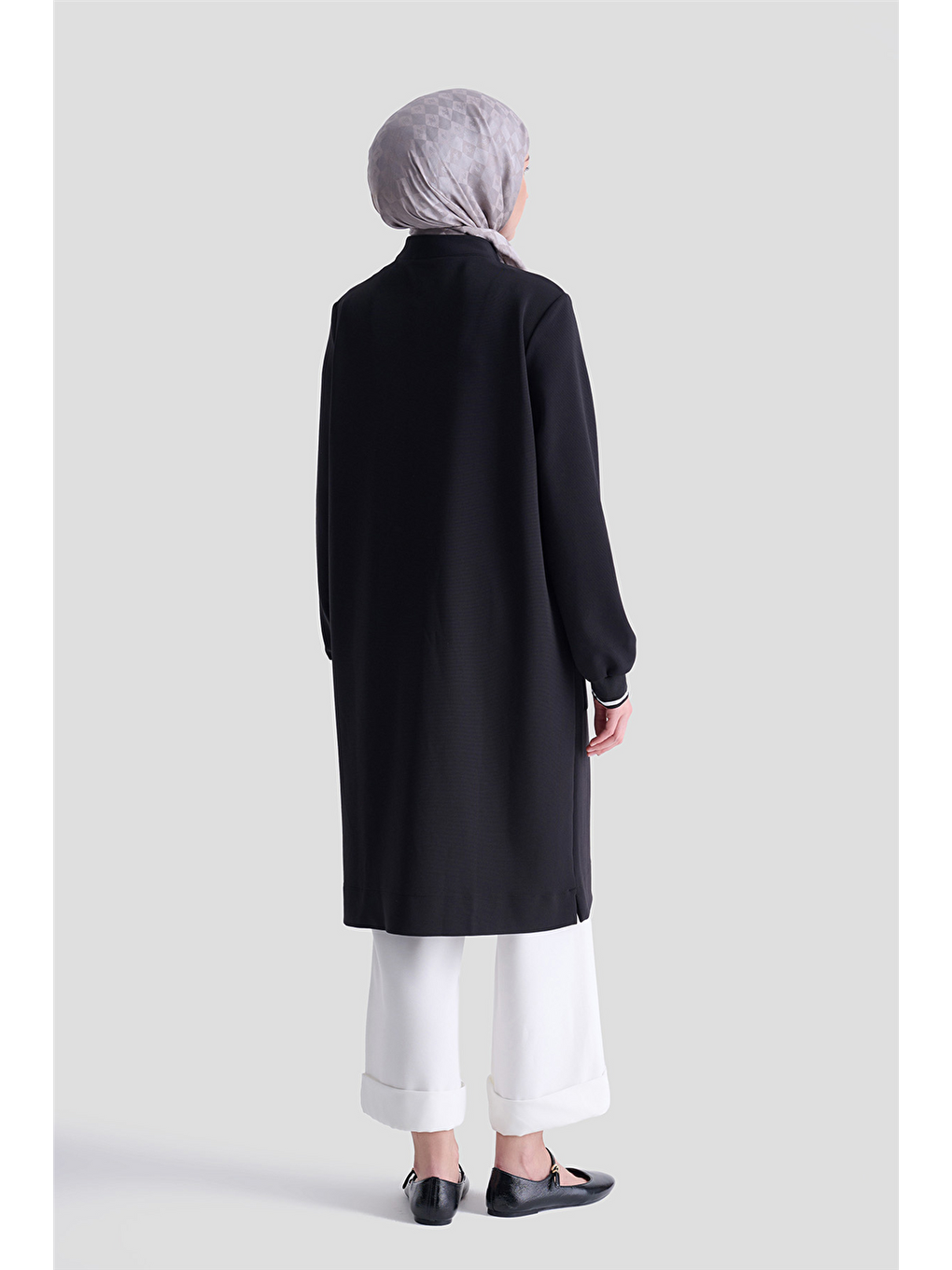 Cep Detaylı Basic Tunik 25Kt1453 Siyah-4