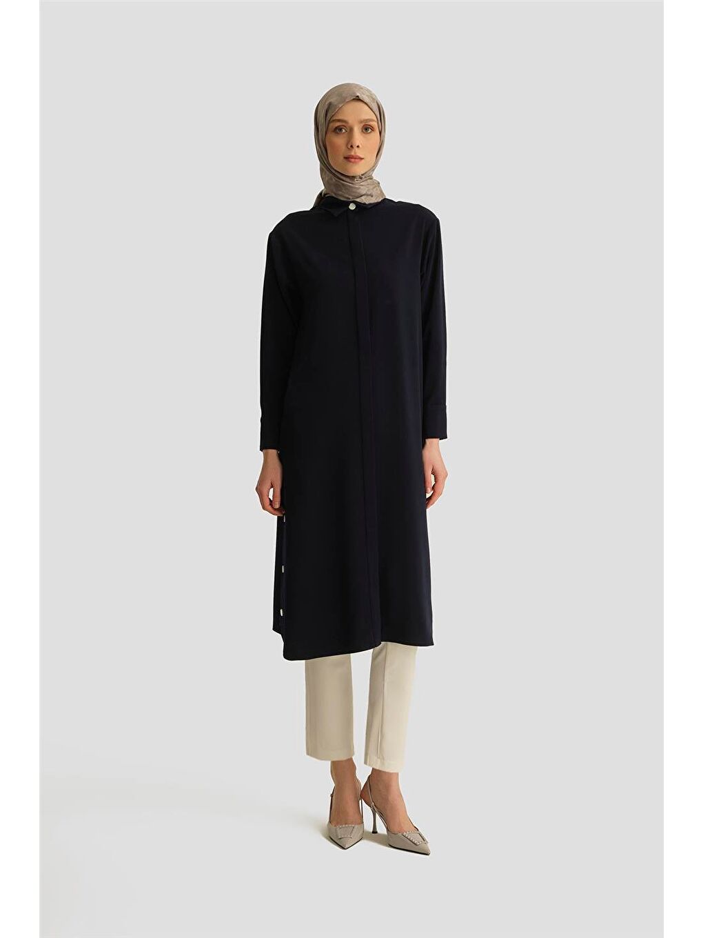 Zımba Detaylı Tunik Elbise 25Yh4406 Lacivert