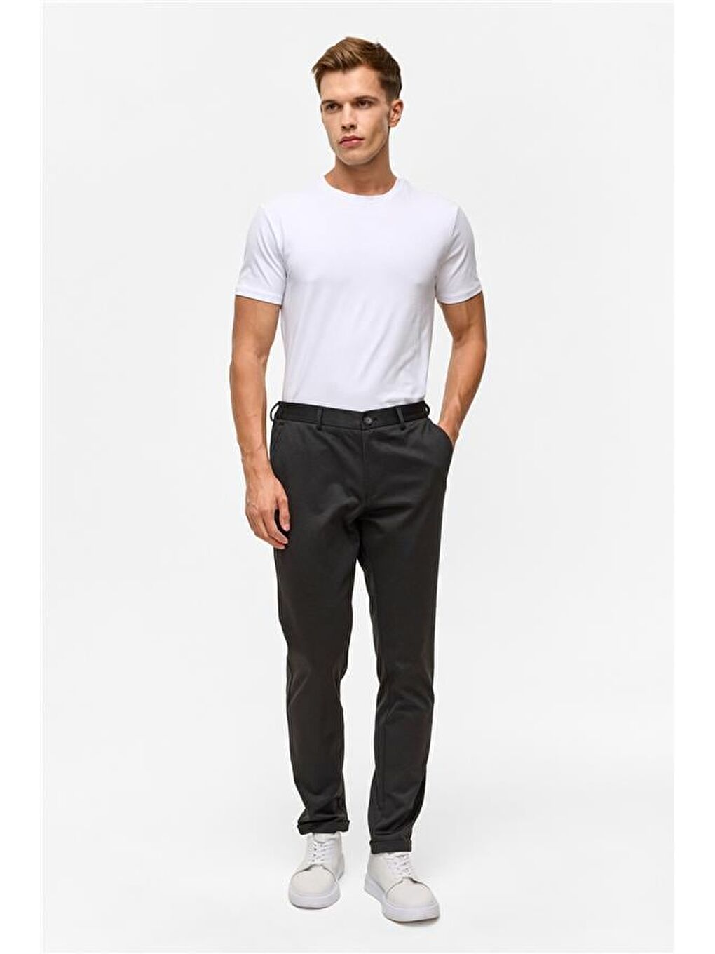 Siyah Slim Armürlü Jogger Pantolon