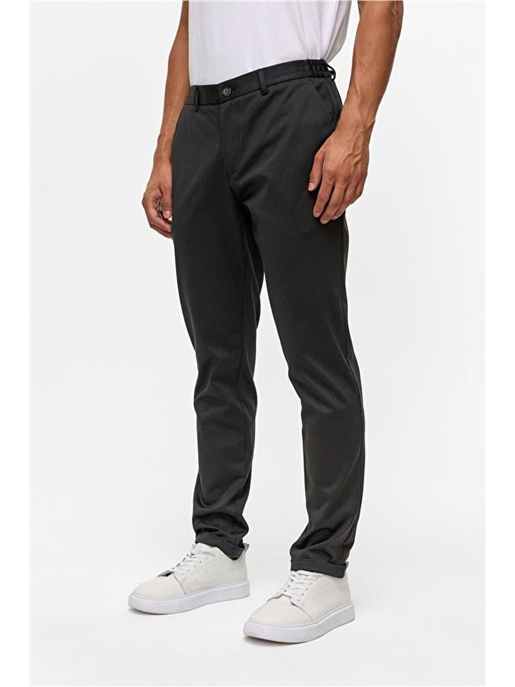 Siyah Slim Armürlü Jogger Pantolon-1