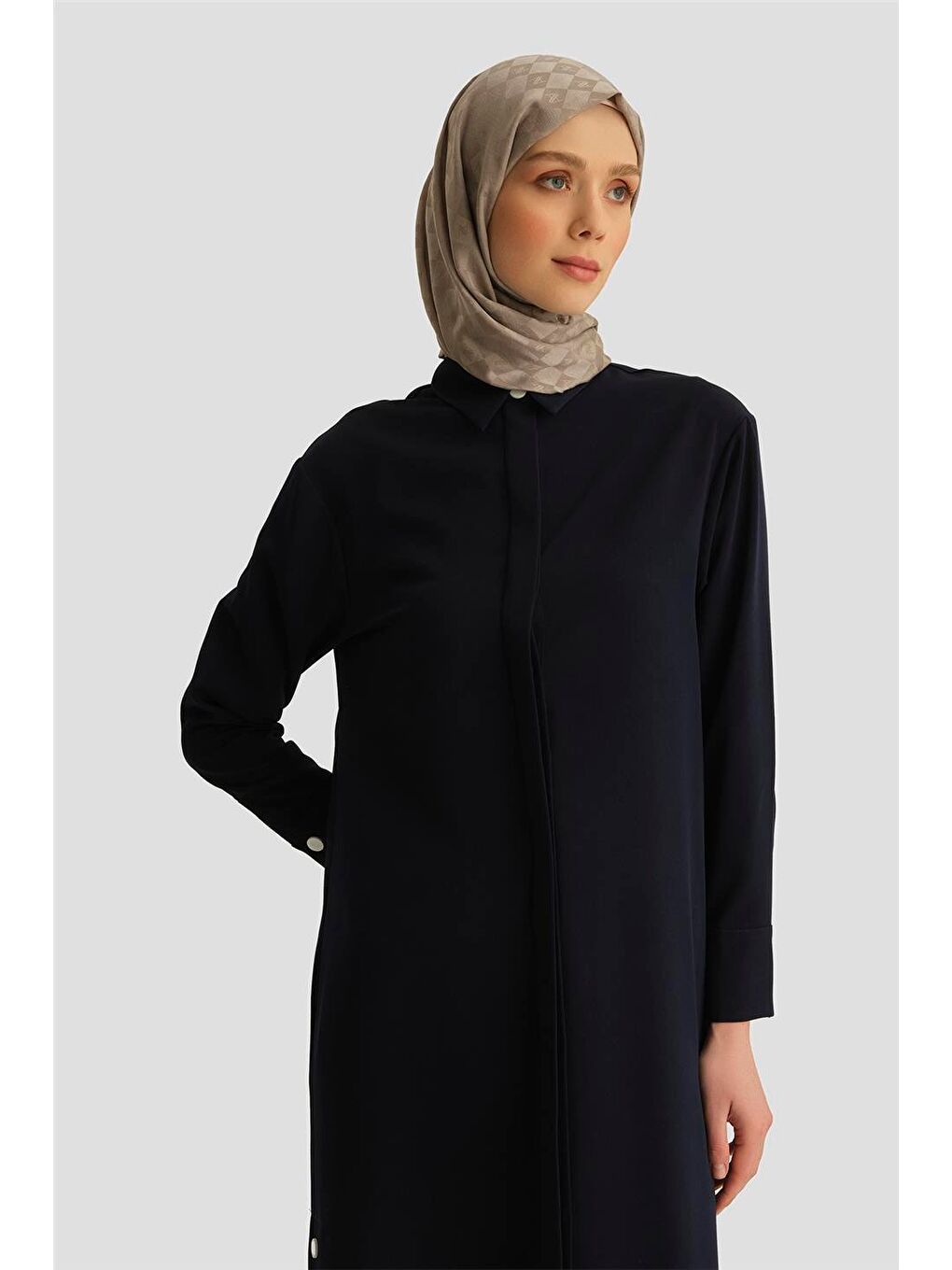 Zımba Detaylı Tunik Elbise 25Yh4406 Lacivert-2