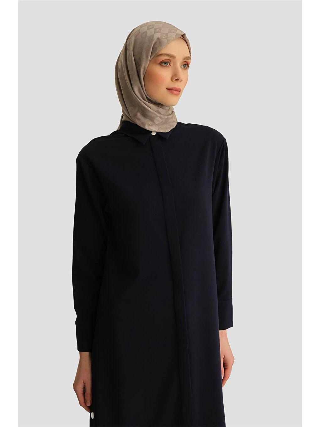 Zımba Detaylı Tunik Elbise 25Yh4406 Lacivert-3