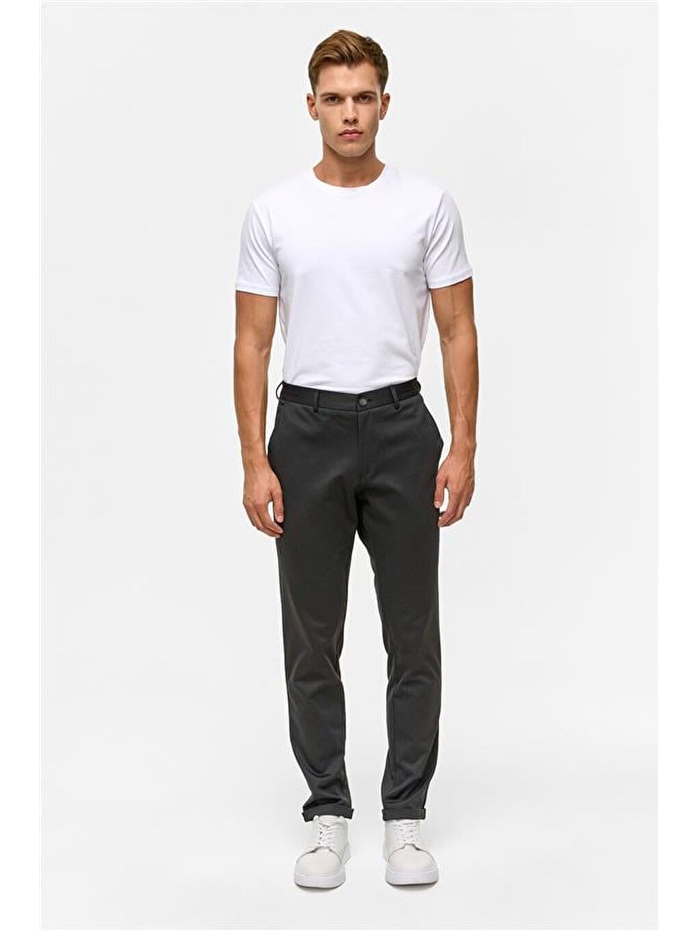 Siyah Slim Armürlü Jogger Pantolon-5