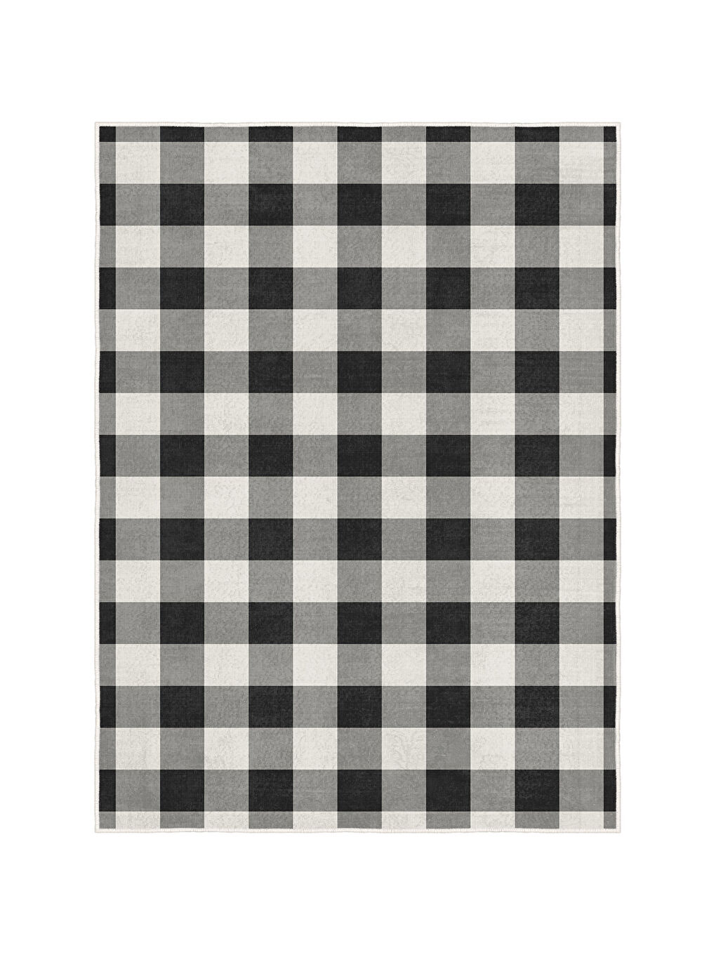 Siyah Dekoratif Özel Tasarım Yıkanabilir İnce Kaymaz Tabanlı Modern Halı KECE FR31