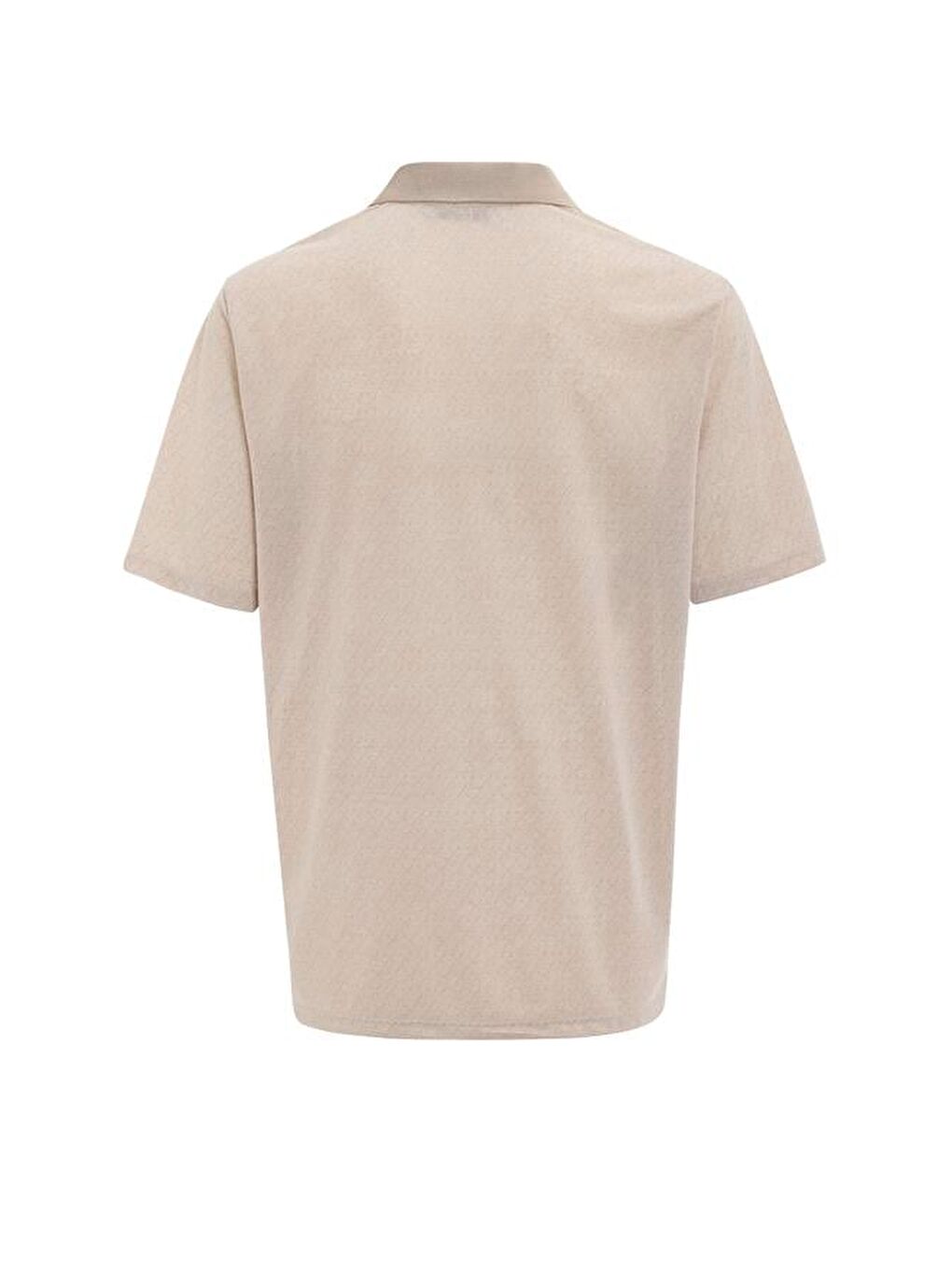 Bej Regular Desenli Polo Yaka Tişört-2