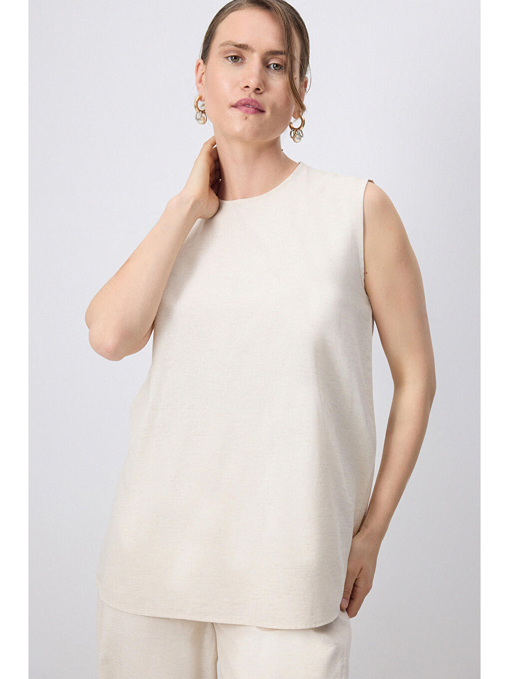 Bej Doğal Dokulu Kimonolu 3 Lü Takım-2