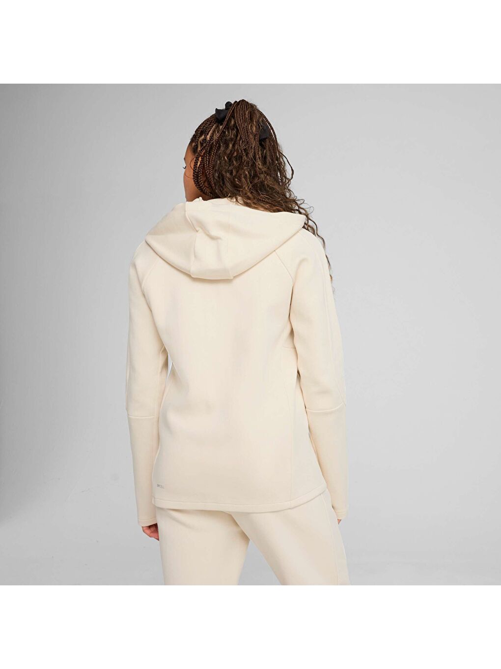 Beyaz EVOSTRIPE Kadın Kapüşonlu Ceket-2