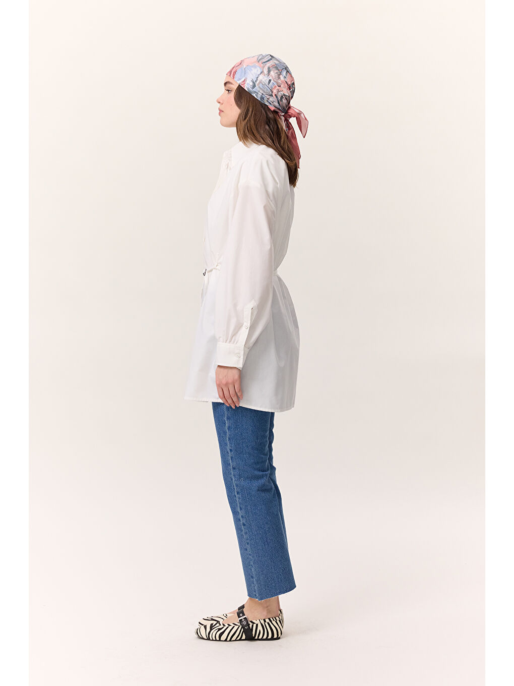 Kemer Detaylı Tunik Ekru-2