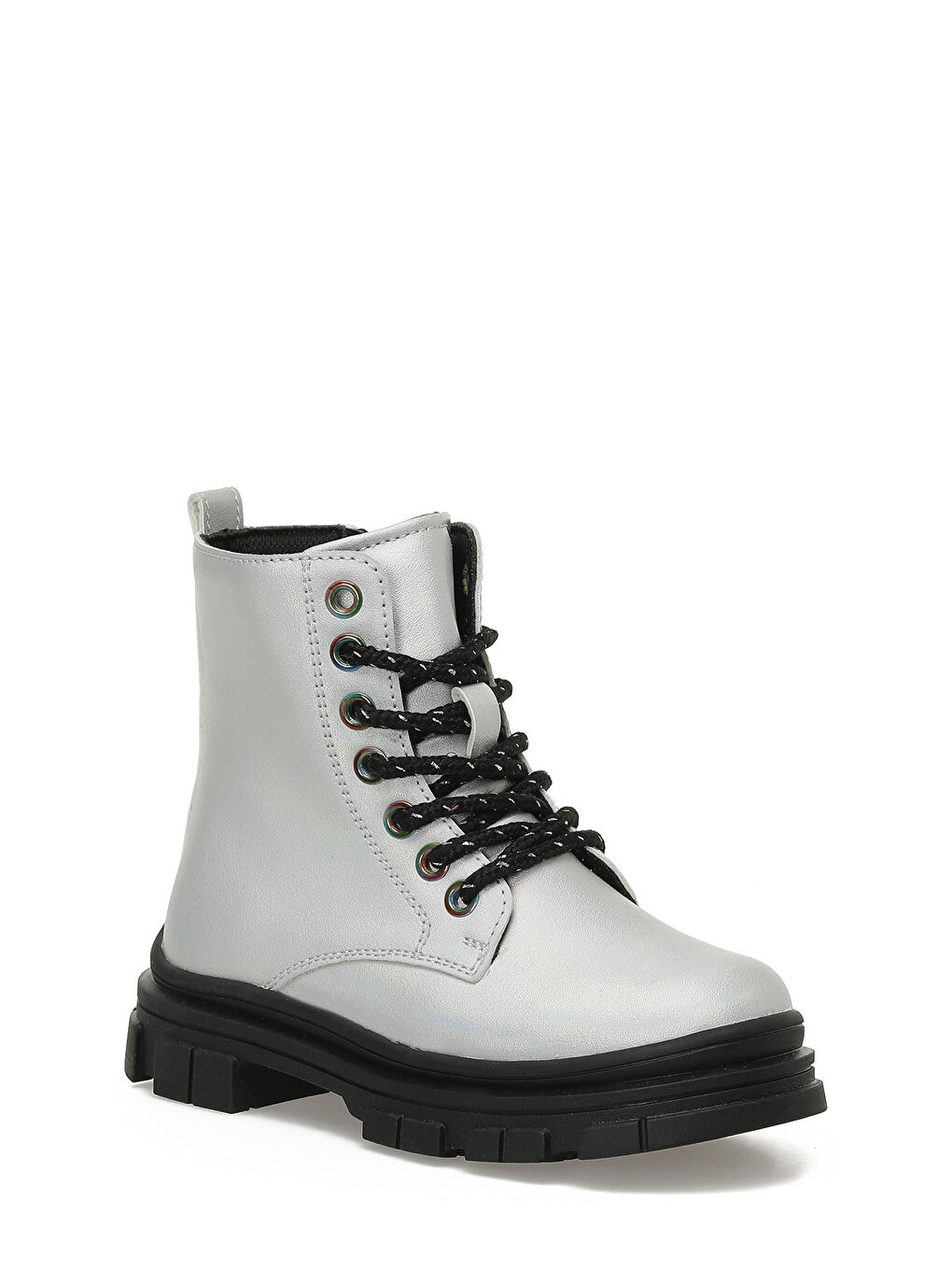 Gri ZESY.P5PR Gümüş Kız Çocuk Biker Bot-1