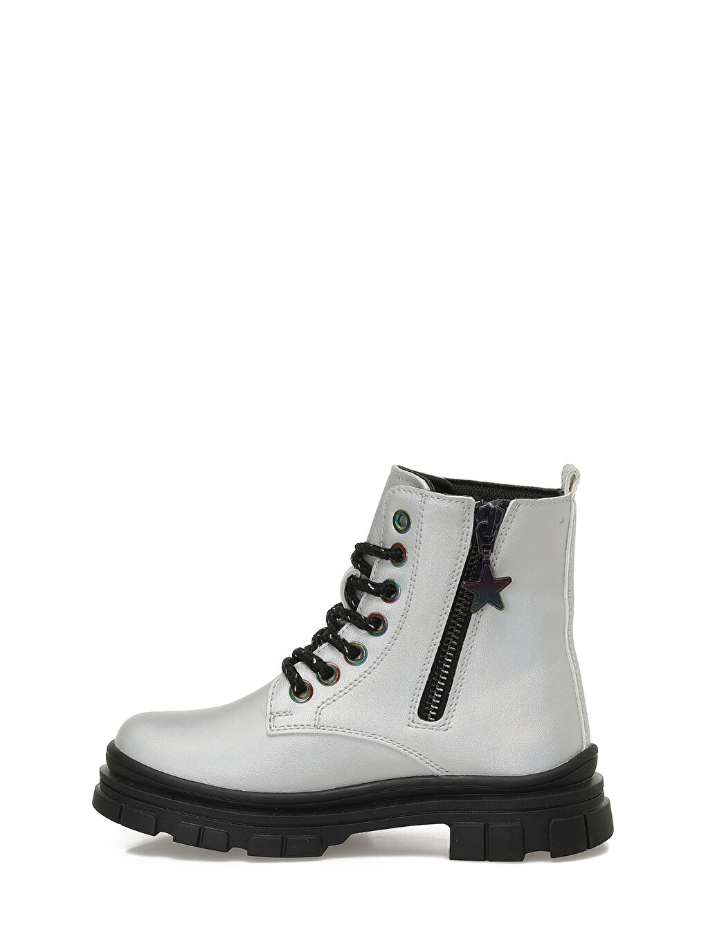 Gri ZESY.P5PR Gümüş Kız Çocuk Biker Bot-2