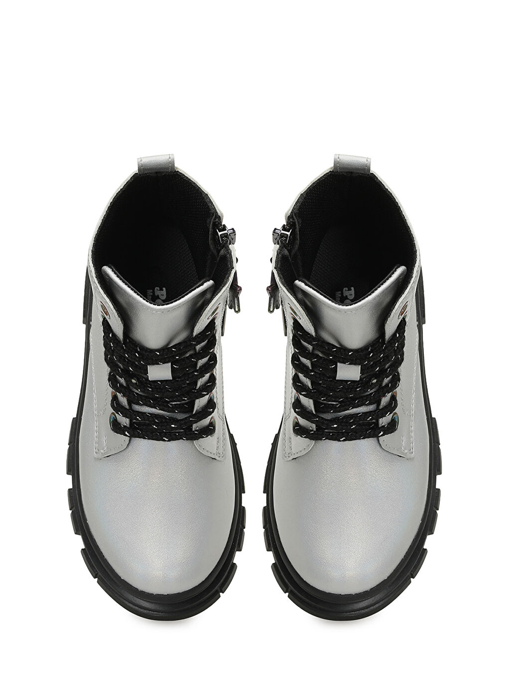 Gri ZESY.P5PR Gümüş Kız Çocuk Biker Bot-3