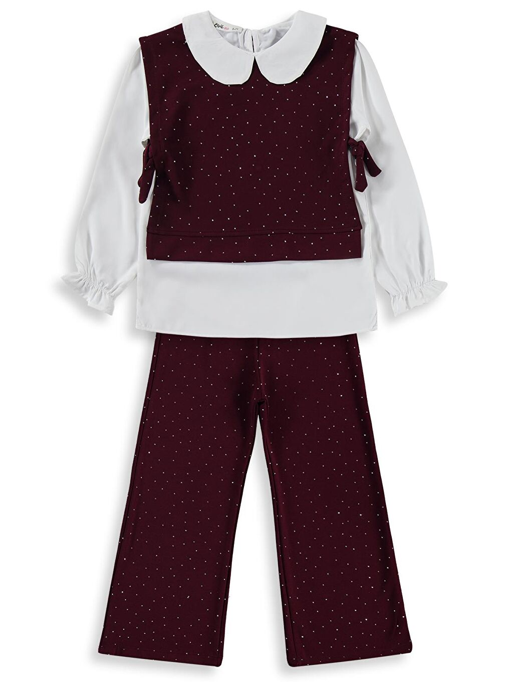 Girls Yakalı 10-13 Yaş Takım - Bordo