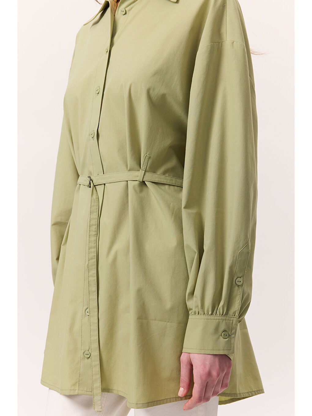 Kemer Detaylı Tunik Çağla Yeşili-3