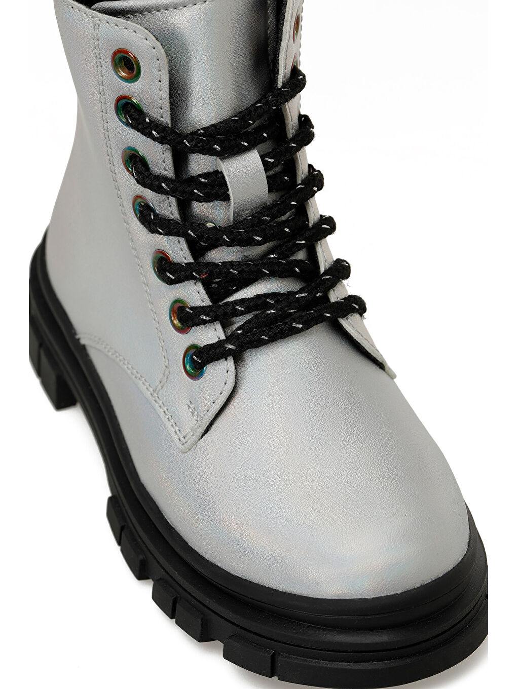 Gri ZESY.P5PR Gümüş Kız Çocuk Biker Bot-6