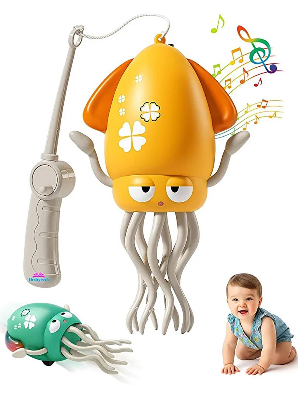 Seher Oyuncak Şarjlı Çok Fonksiyonlu Ahtapot - Sarı