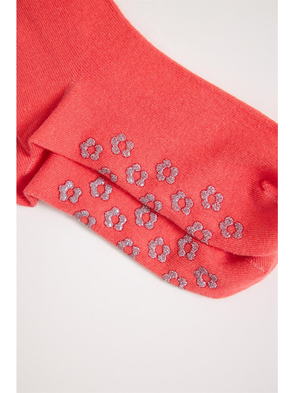 Pembe 2'Li Paket Flowers Kız Çocuk Dizaltı Çorap-4