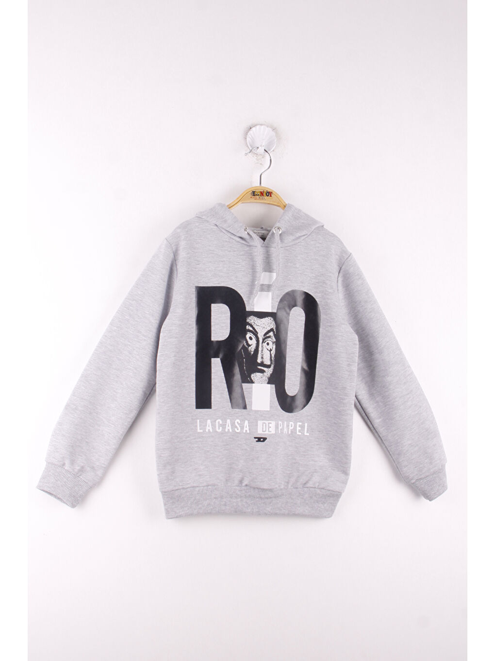 Gri Erkek Çocuk La Casa Baskılı Sweatshirt