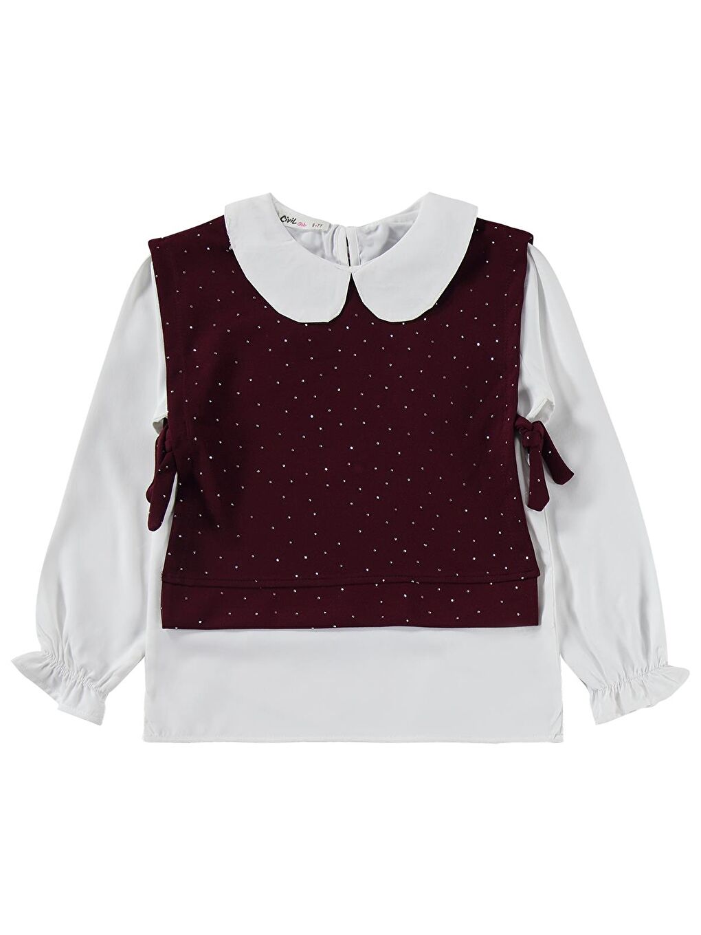 Girls Yakalı 10-13 Yaş Takım - Bordo-2