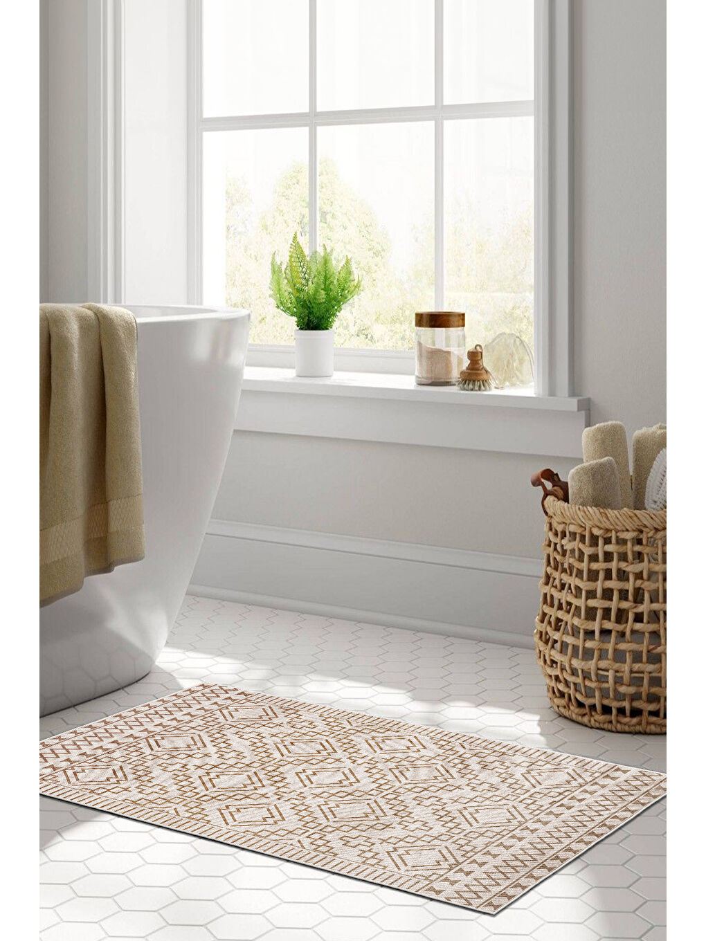 Turuncu Dekoratif Özel Tasarım Yıkanabilir İnce Kaymaz Tabanlı Modern Halı KECE FR28-3