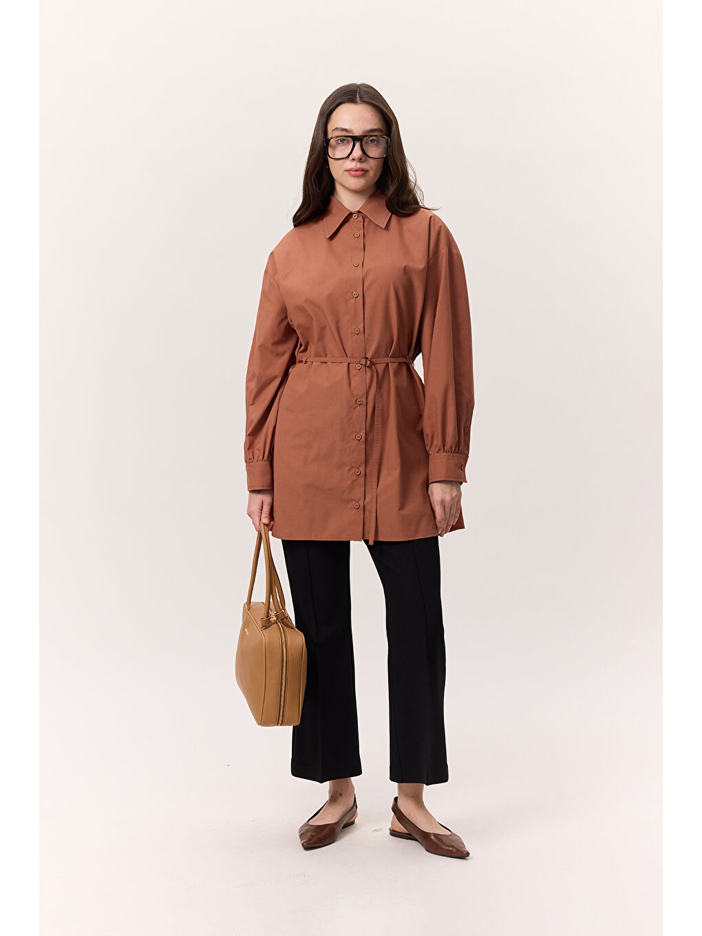 Kemer Detaylı Tunik Turuncu-1