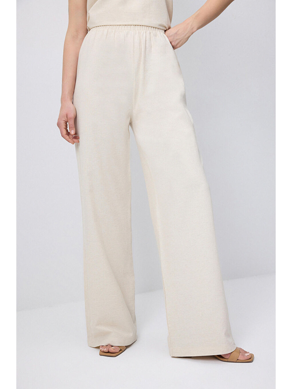 Bej Doğal Dokulu Kimonolu 3 Lü Takım-5