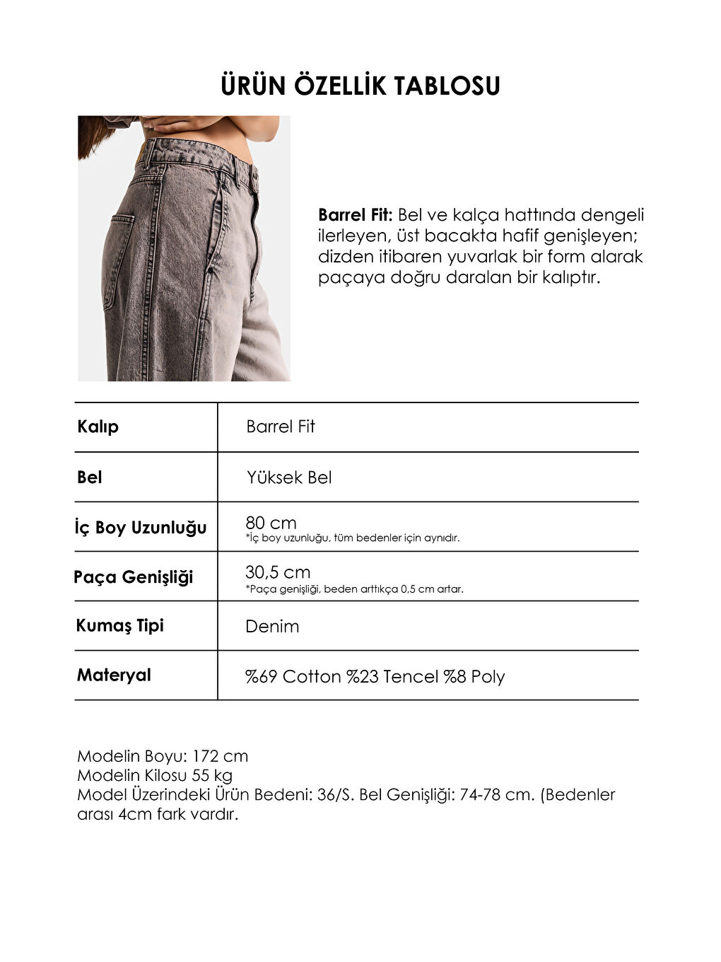 Mavi Kadın Koyu Jean 4s6-165 Barrel Yüksek Bel Fit Süper Bol Kesim Kemer Detaylı Tasarım Denim Jean-5