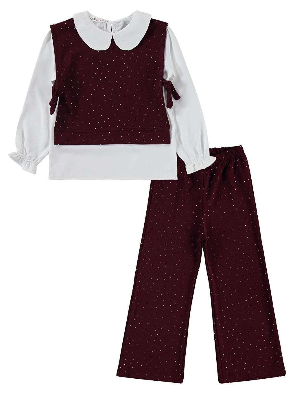 Girls Yakalı 10-13 Yaş Takım - Bordo-4