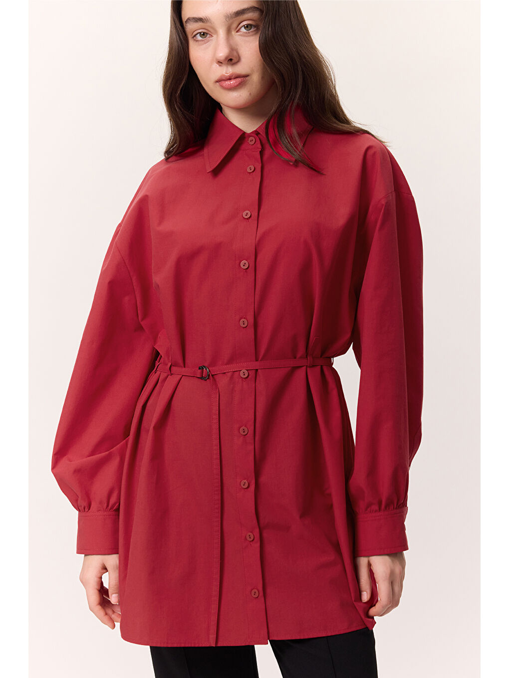 Kemer Detaylı Tunik Kırmızı