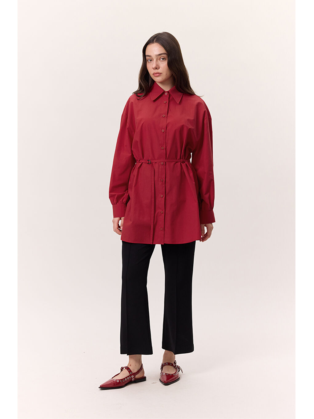 Kemer Detaylı Tunik Kırmızı-4