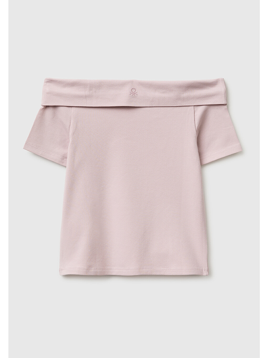 Pembe Kız Çocuk Gül Kurusu Arkası Logo İşlemeli Raglan Kollu Kayık Yaka T-Shirt-1
