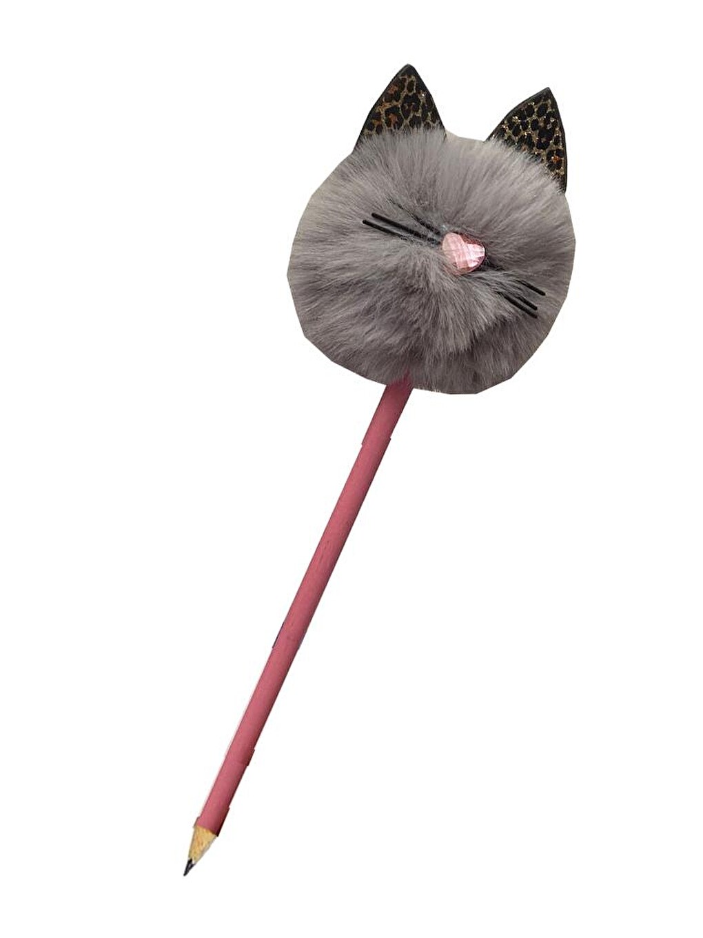 Kedi Ponpon Pelüş Kurşun Kalem 1 Adet Pelüş Tüylü Kedi Figürlü Kurşun Kalem Hediye Kalem Tüylü Sevim