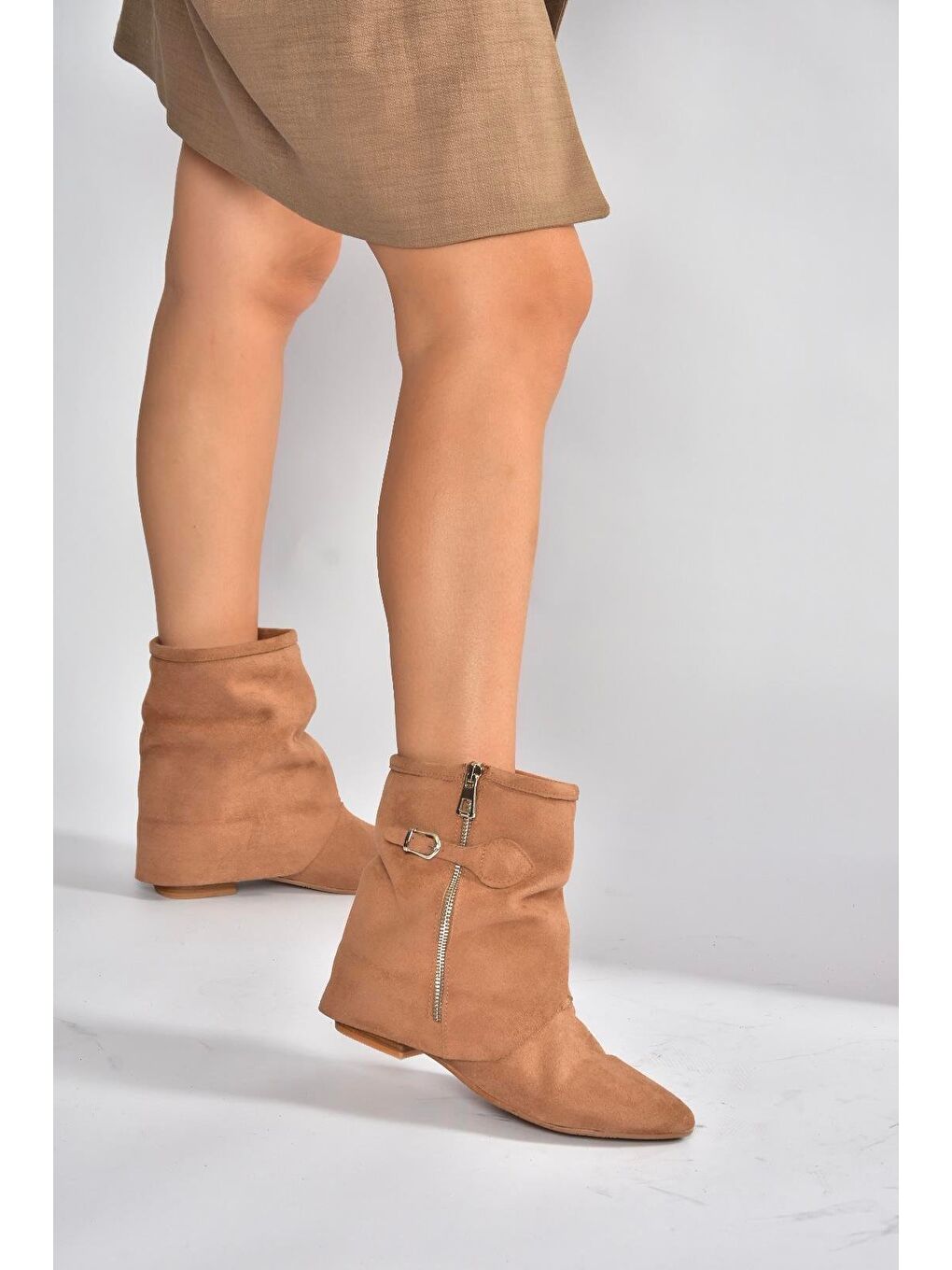 Kahverengi Taba Kadın Bot V380518102-3
