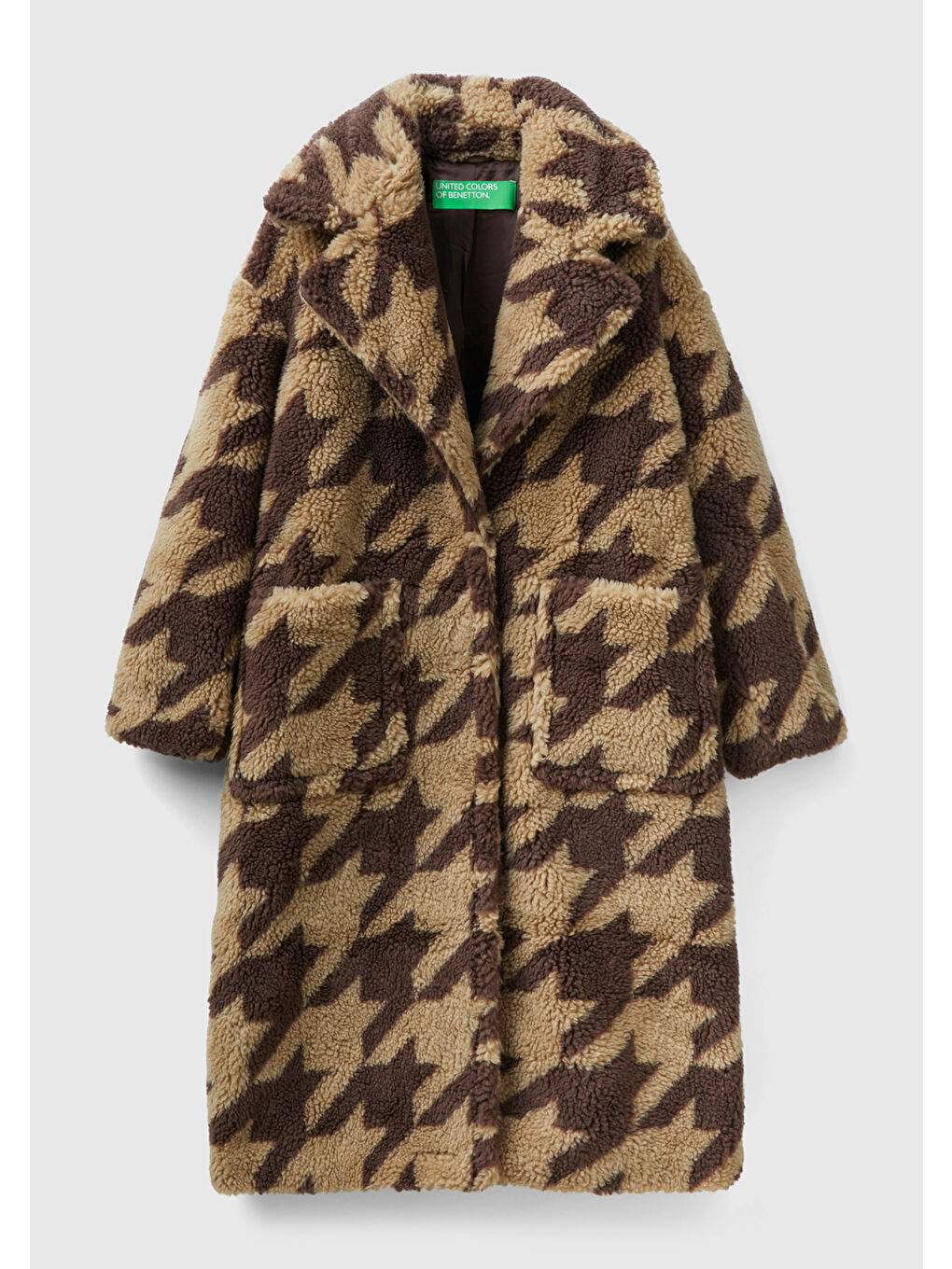 Kadın Kahverengi Kazayağı Teddy Palto-1