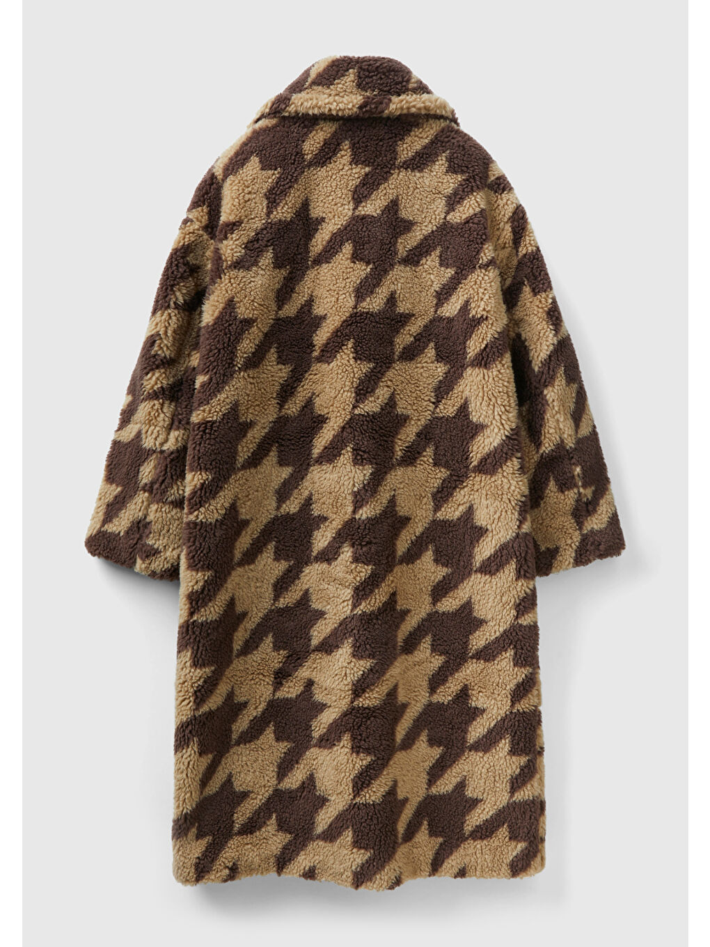 Kadın Kahverengi Kazayağı Teddy Palto-3