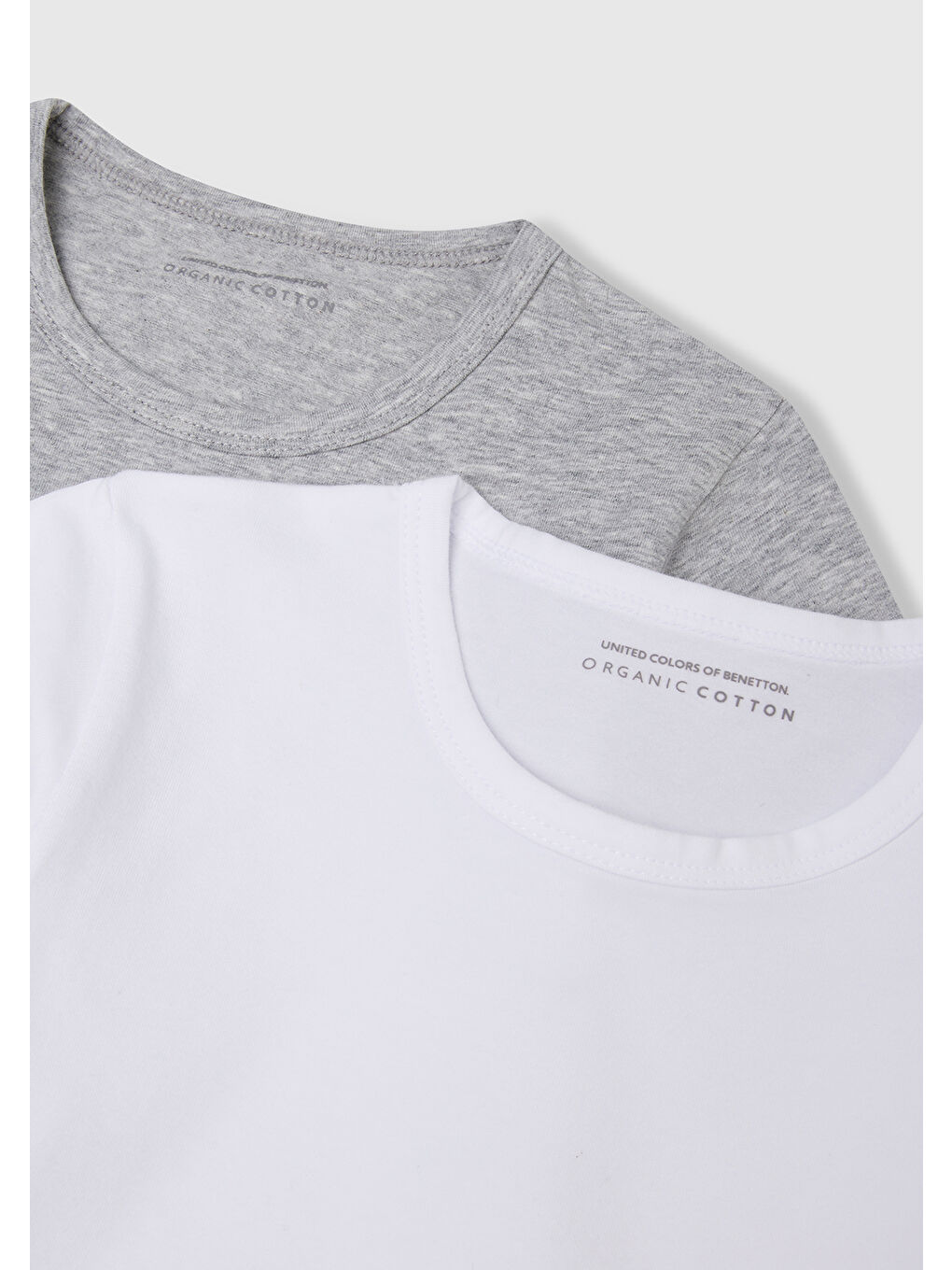 Erkek Çocuk Gri melanj Bisiklet Yaka Kısa Kollu 2'li T-Shirt Seti-2
