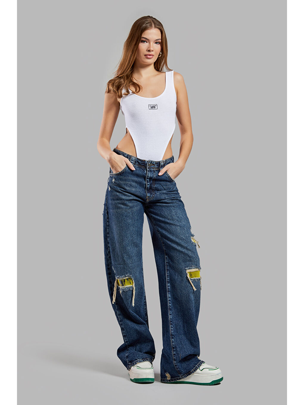 Mavi Kadın Jean Rengi 10W48 Tailored Relax Fit Etnik Desenli Denim-1